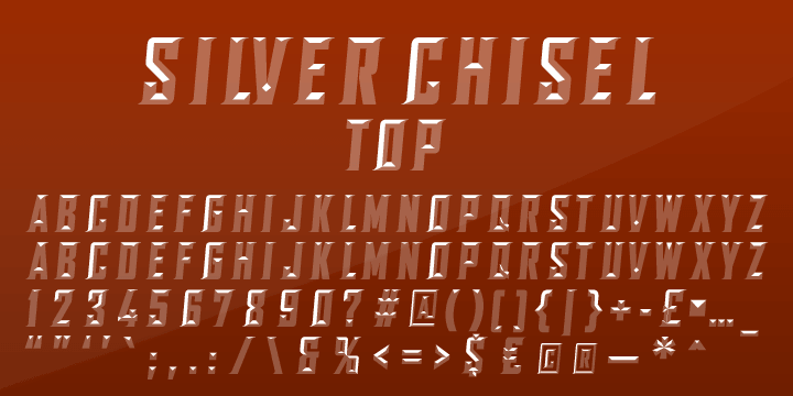SILVER CHISEL is an eight font, display and novelty family by Cerri Antonio.