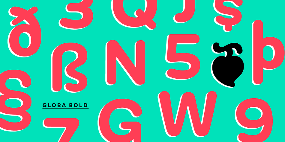 Globa font family example.