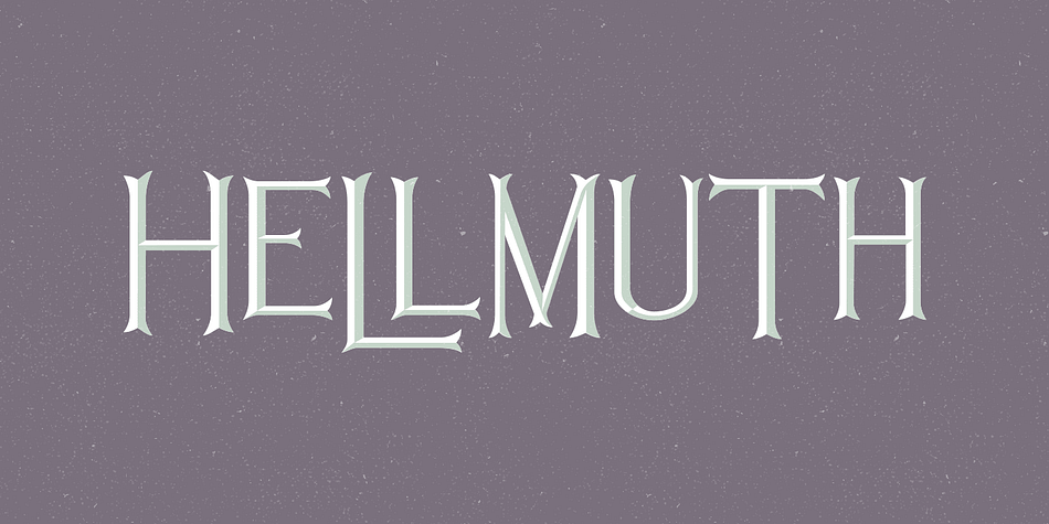 A font loosely based on the entrance to the Hellmuth Building in New York (which I always read as Hellmouth Building and think, "That