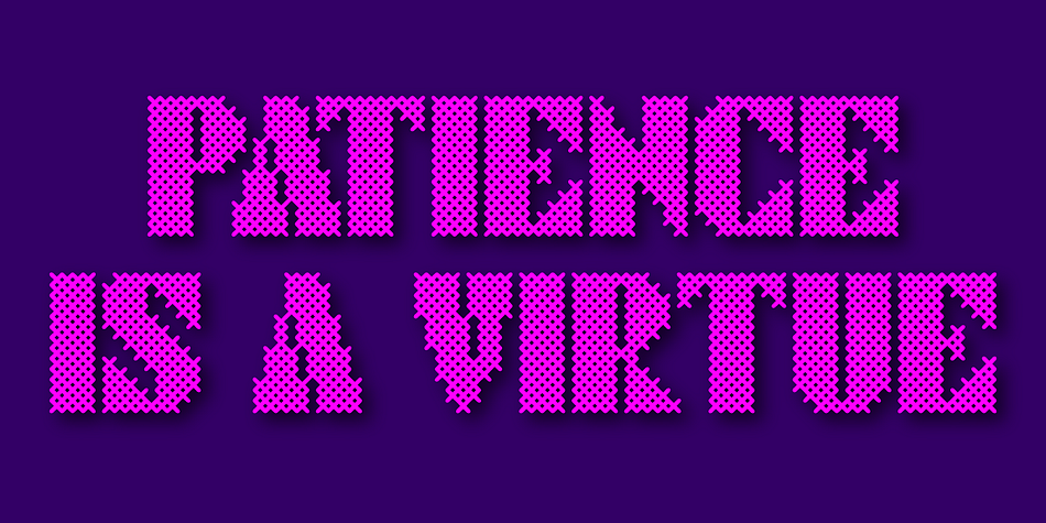 Highlighting the Cross Stitch font family.