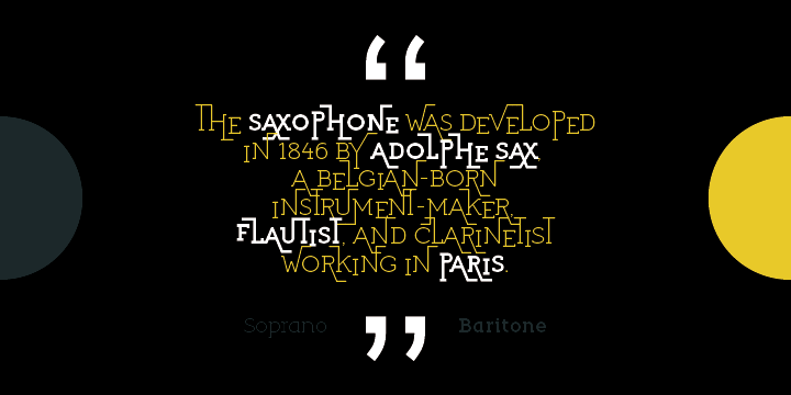 Highlighting the Saxophone font family.