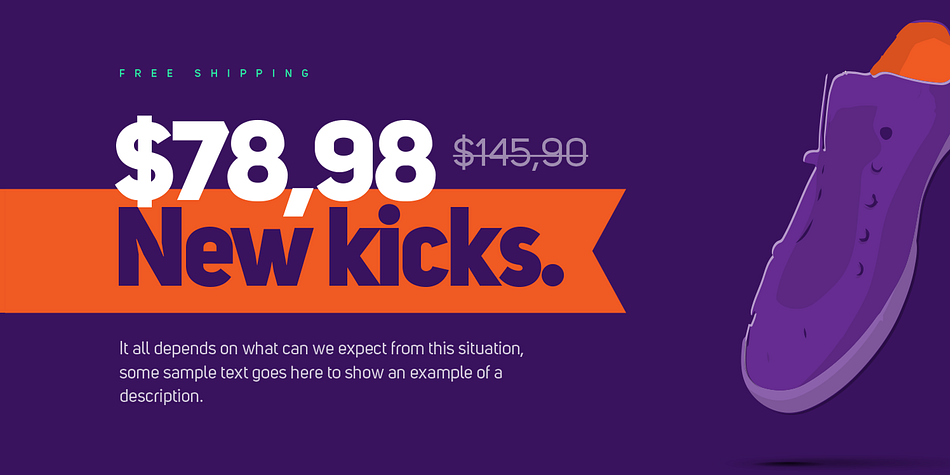 Uni Sans font family example.