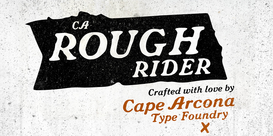 Rough Rider is a handcrafted bold italic typeface.