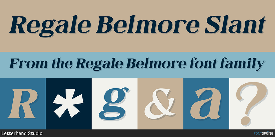 Regale Belmore Slant Font