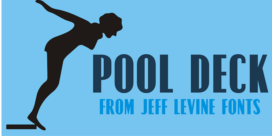 There’s nothing too fancy about Pool Deck JNL, which is based on an older typeface design.