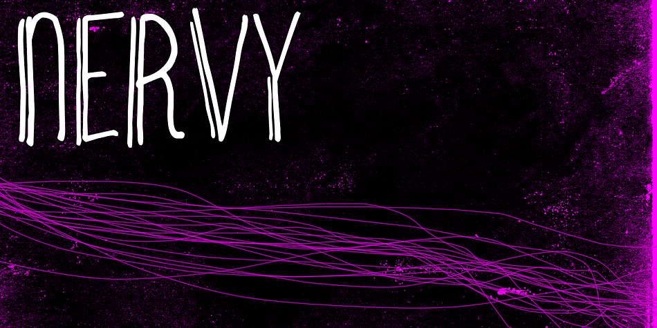Nervy is a hand-drawn all-caps font featuring different capital glyphs for the upper and lower case letters.