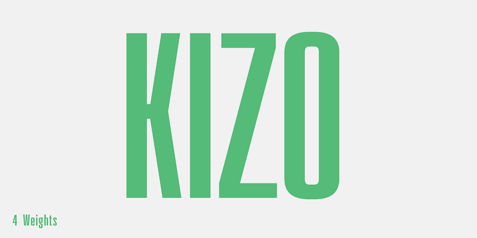 Displaying the beauty and characteristics of the Kizo font family.