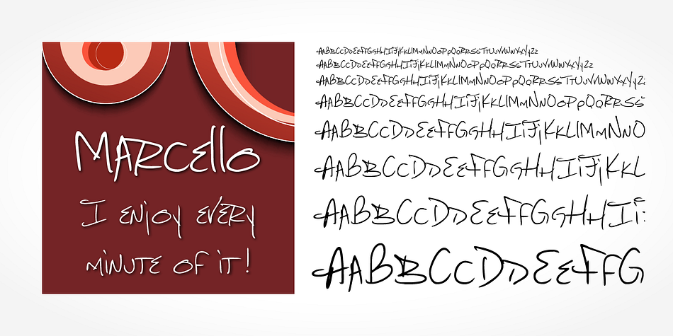 “Marcello Handwriting” is a beautiful typeface that mimics true handwriting closely.