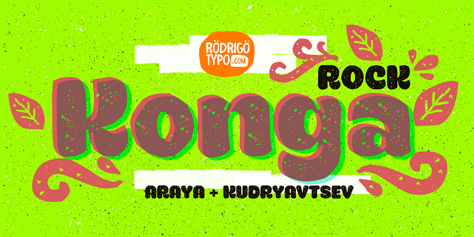 Displaying the beauty and characteristics of the Konga Rock font family.