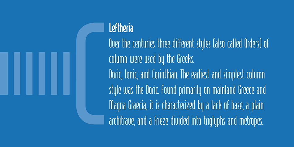 Emphasizing the popular Leftheria font family.