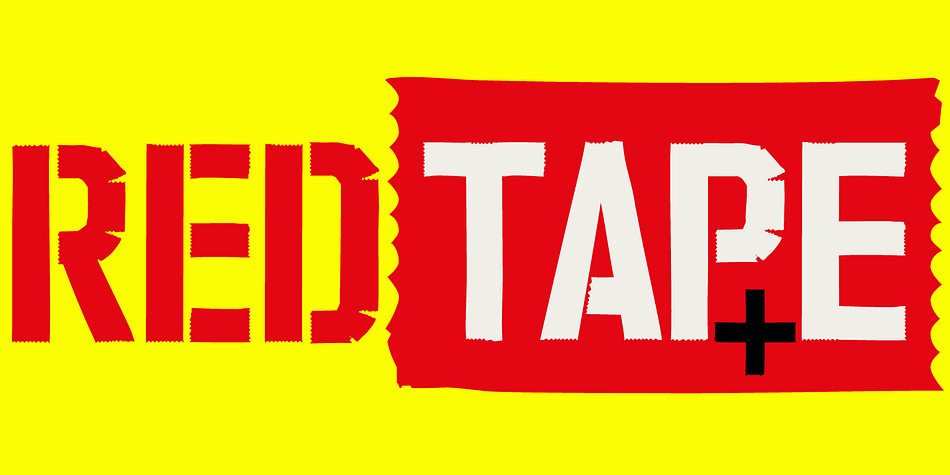 Red Tape Plus has two versions, one that looks »made with red tape« and the second version is »made with red tape« and an added »stencil look«!