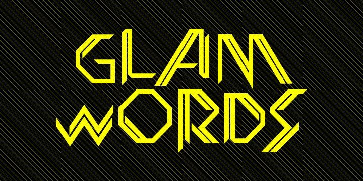 Glamwords typeface is new font with a nostalgic reference to the Glitter style developed in 1970s.
