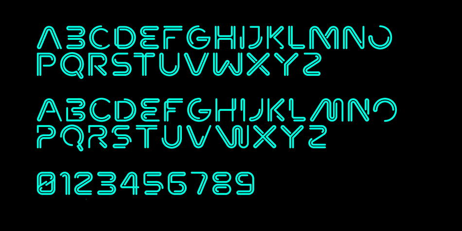 As the name suggests styling for the typeface started with classic neon signage, but quickly took a new direction of it’s own resulting in a very distinct & versatile display face.