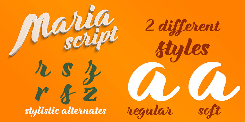 Highlighting the Maria Script font family.