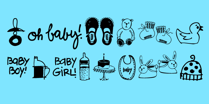 Displaying the beauty and characteristics of the Baby Doodles font family.