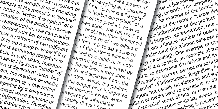 Informa strikes the visual balance between machine and man seldom reached by other, commonly used humanist faces.