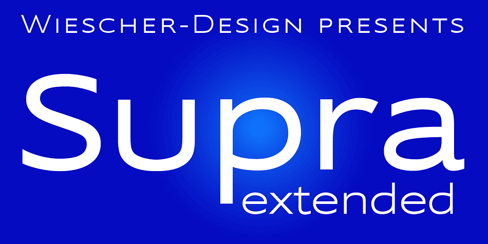 »Supra-extended« – designed by Gert Wiescher in 2013 – is the extended version to this new sans typeface family of eight weights.