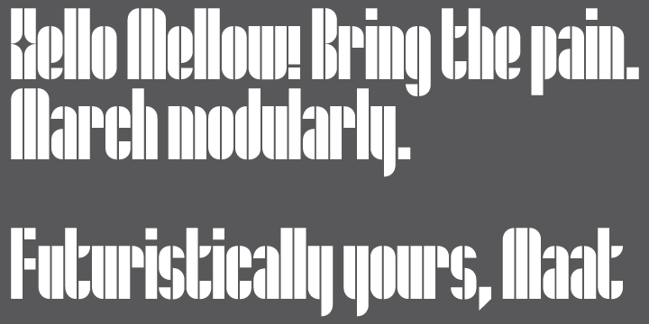 Maat font family sample image.