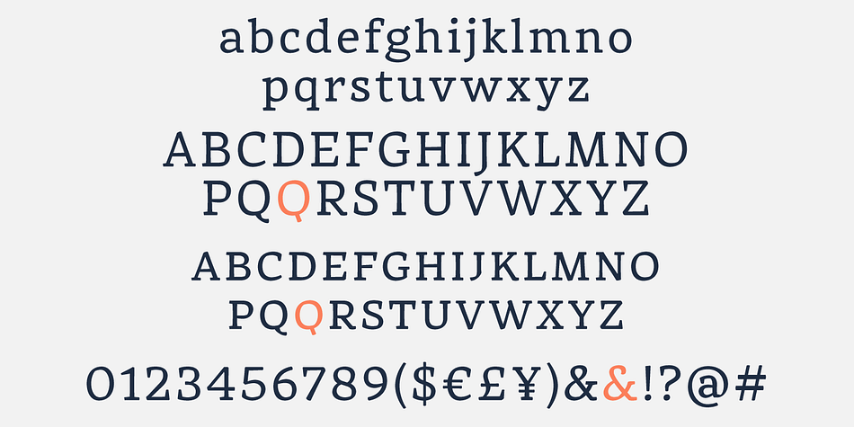 Rival font family sample image.
