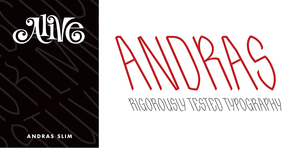 Whether hand painted on rockets, race cars or pleather jackets, Andras has been highly refined to maintain readability even while traveling at high speeds.