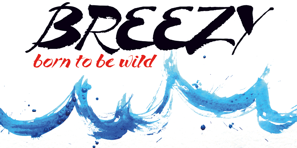 Breezy is a brush script with very expressive strokes and surprising connections.
