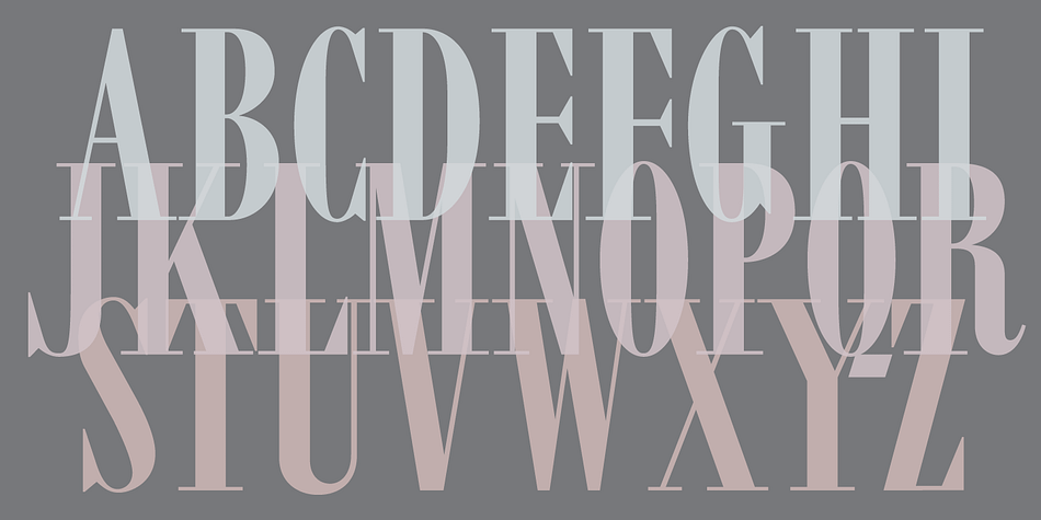 This is a "Modern" style (similar to Bodoni) with sharp triangular serifs, vertical stress, and high contrast between thick and thins.