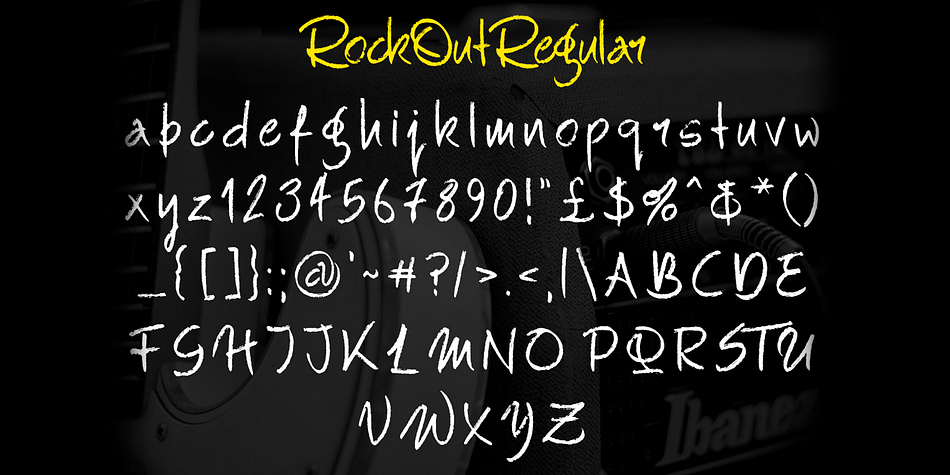 Highlighting the Rock Out font family.
