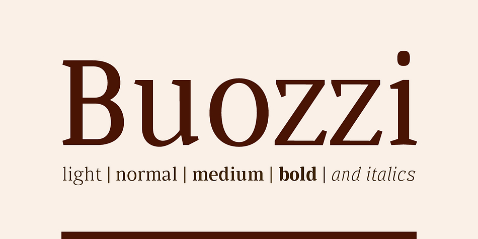 Buozzi is a family composed of 8 typefaces, inspired by sketches and notes from the printer Paulista (Brazil) "Walter Buozzi" suitable for Editorial Design (books, magazines and newspapers).