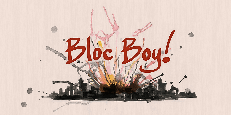 Bloc Boy is a handwritten typeface by Måns Grebäck.