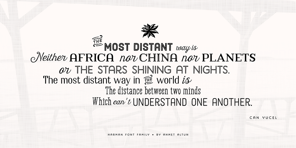 Harman Font Family Collection was designed carefully to create the elegant typographic works.