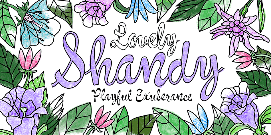 Shandy is a cheerful, free-spirited font that dances jauntily along an undulating baseline.