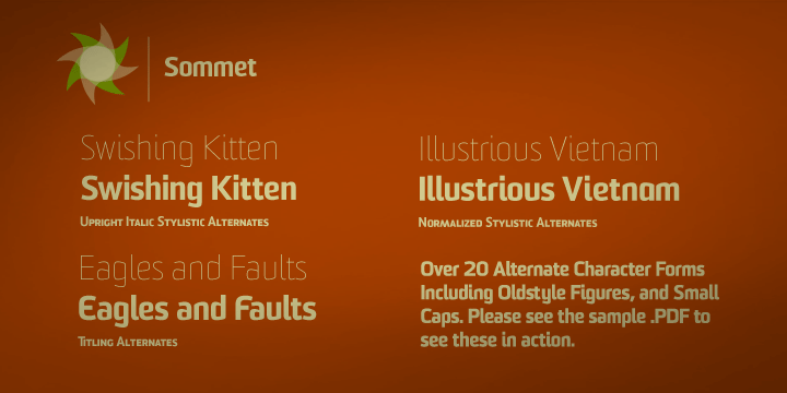 Sommet is a sans-serif with a high-tech web 2.0 feel.