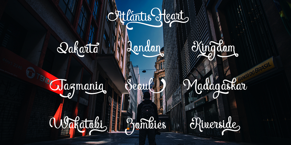 Highlighting the Atlantis Heart font family.