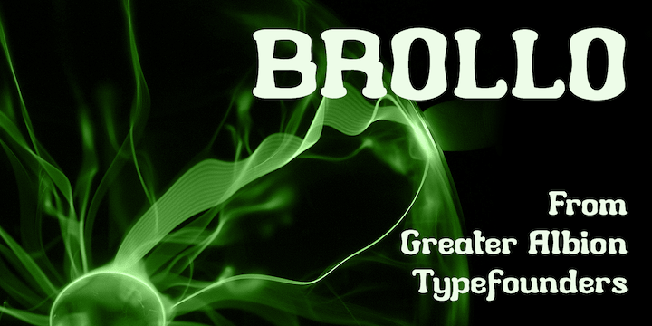 Brollo is a chunky display face full of the spirit of the 60s and 70s.