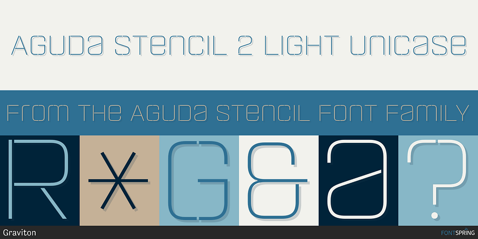 Aguda Stencil 2 Light Unicase Font