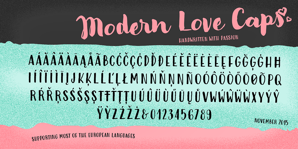 Emphasizing the favorited Modern Love font family.