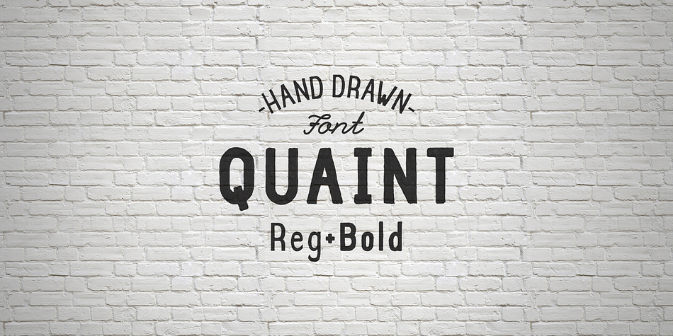 Quaint is a hand drawn, semi condensed family, perfect for vintage logotypes, headers & small amounts of text.
