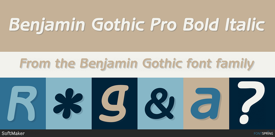 Benjamin Gothic Pro Bold Italic Font