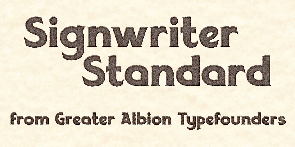Signwriter Standard font family example.