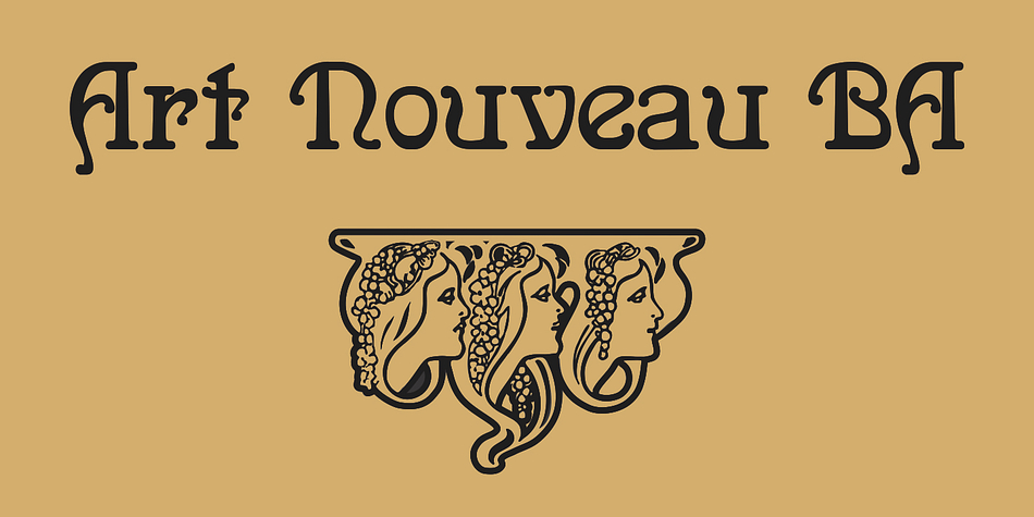 This is an original font designed in the Art Nouveau style with strong influences by Arnold Boecklin.