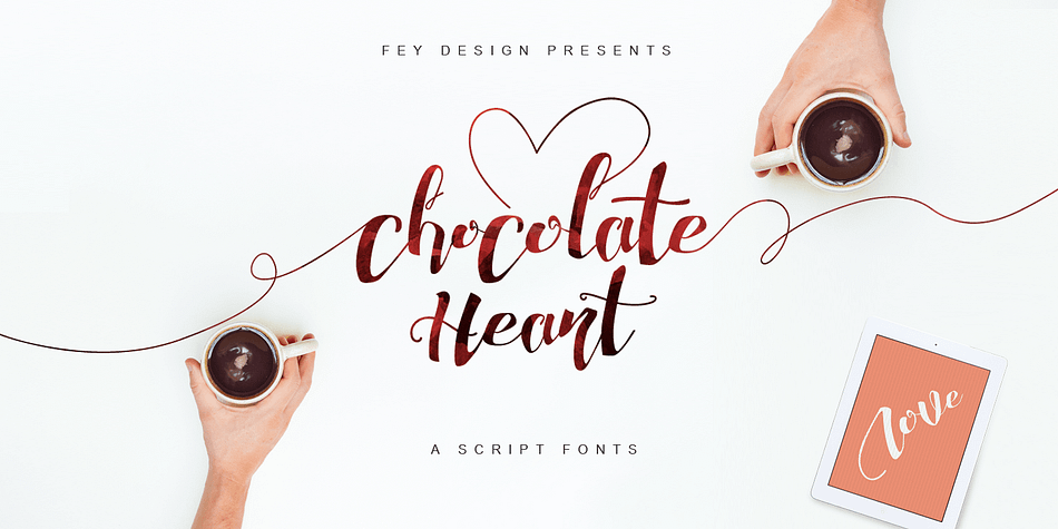 Highlighting the Chocolate Heart font family.
