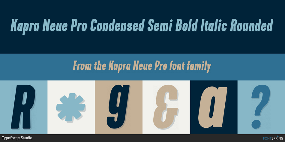 Kapra Neue Pro Condensed Semi Bold Italic Rounded Font