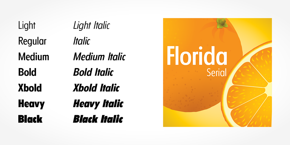 Highlighting the Florida Serial font family.