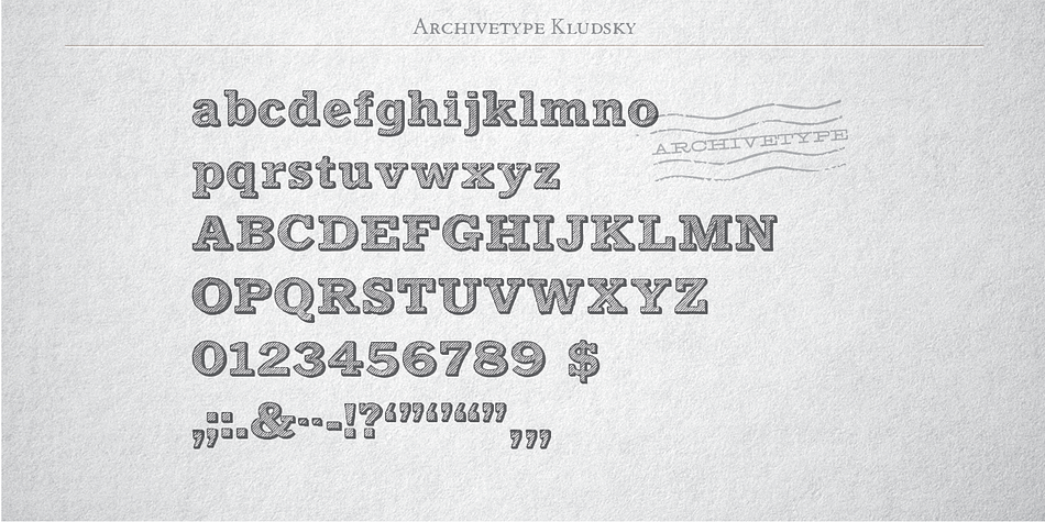 Upper case letters, lower case letters, numerals and basic punctuation.