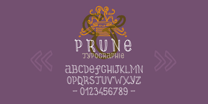 Prune font family sample image.