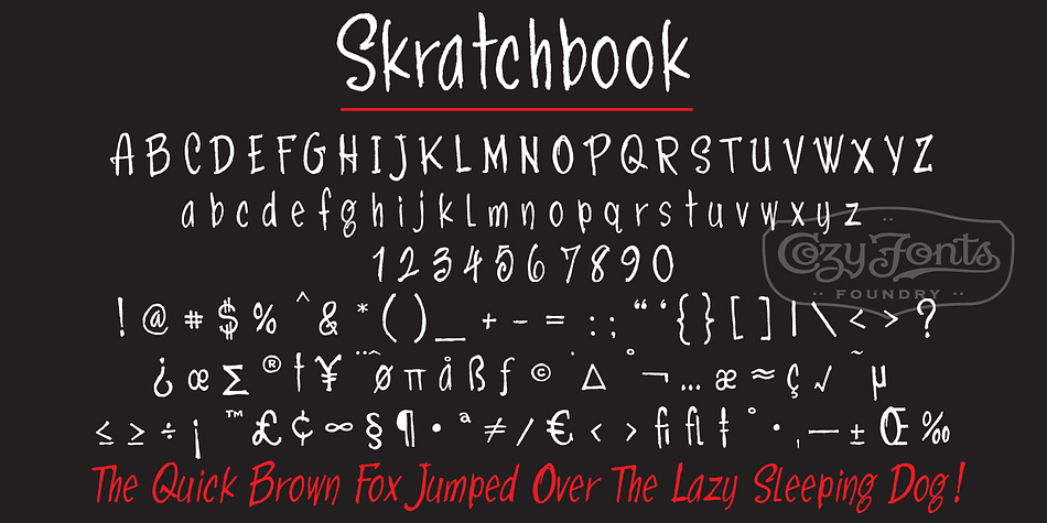	Skratchbook, Skratchbook Italic, & Skratchbookback Italic is a handwritten font family designed by Tom Nikosey, an American Graphic Designer specializing in Typographic Design and Illustration.