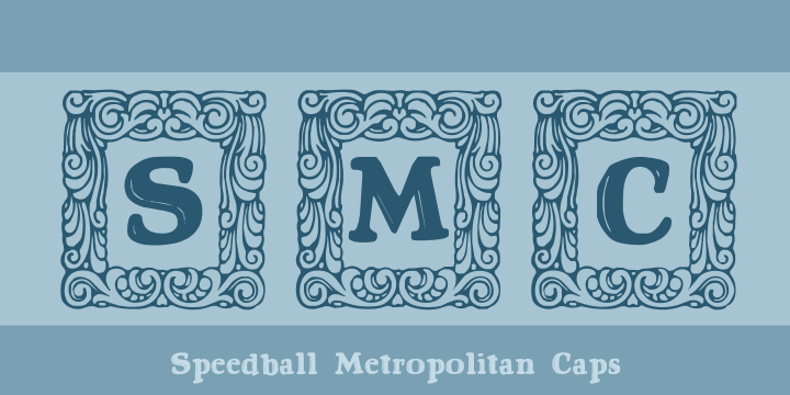 Speedball Collection font family sample image.