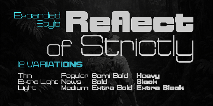 Reflect of Strictly Expanded font family by Groens