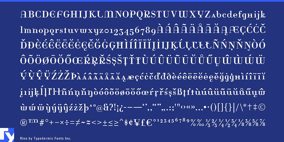 Displaying the beauty and characteristics of the Rina font family.