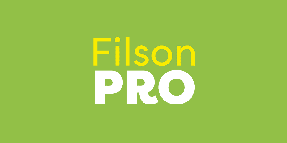 Designed by Olivier Gourvat in 2014, Filson Pro is a new geometric sans serif family with versatility in mind.